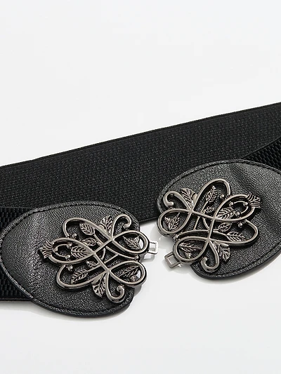 Vintage Buckle Stretch-Belt