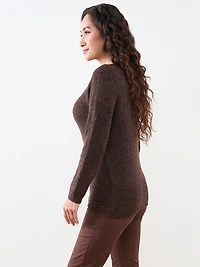 Floral Applique Pullover Sweater
