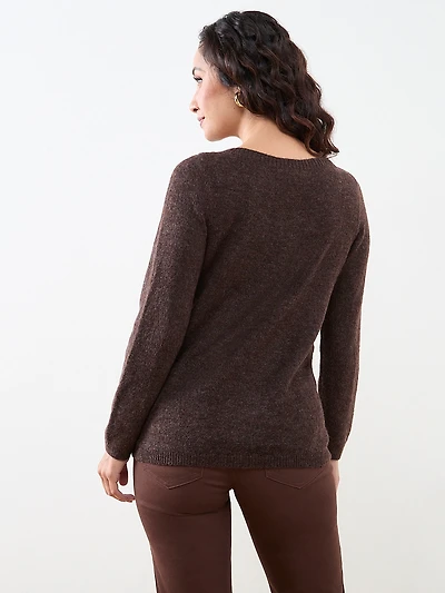 Floral Applique Pullover Sweater