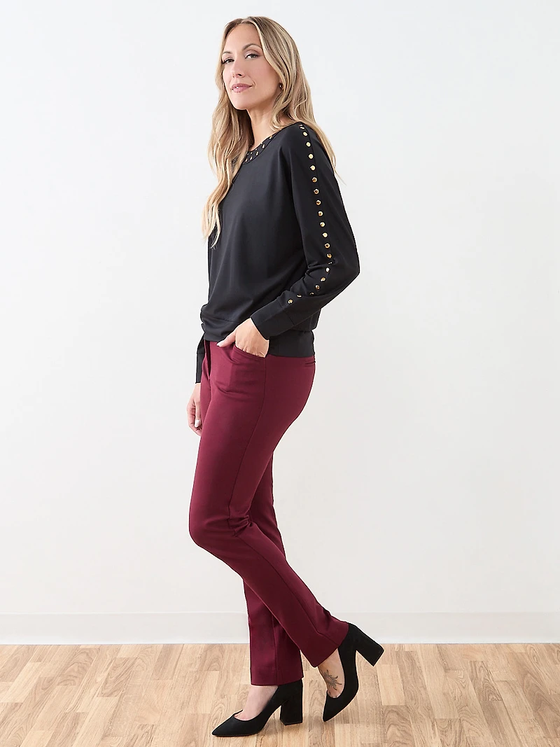Gold-Studded-Trim Top
