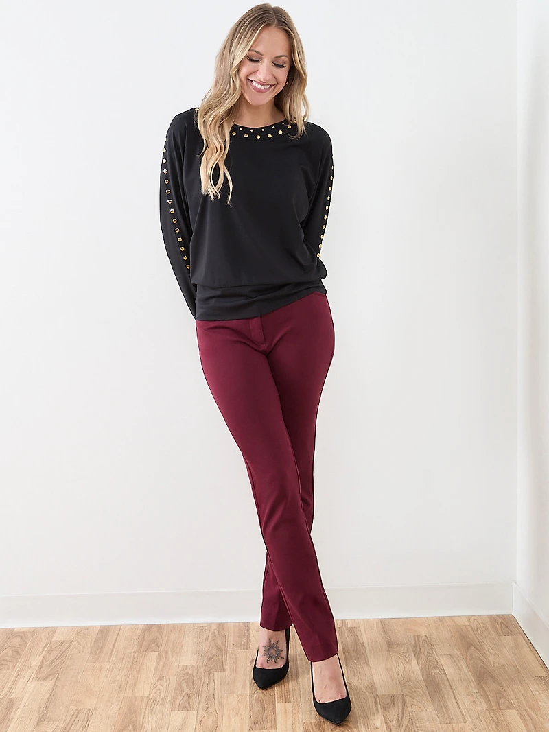 Gold-Studded-Trim Top