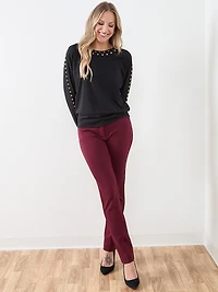 Gold-Studded-Trim Top