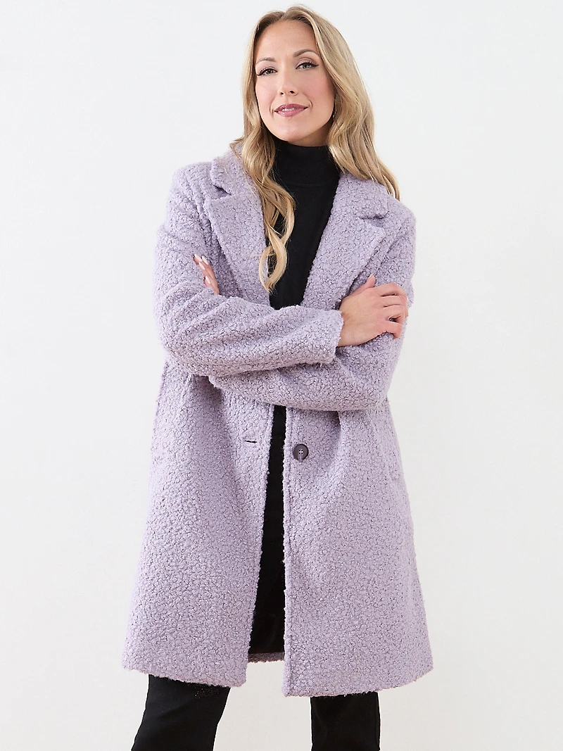 Knee-Length Boucle Coat