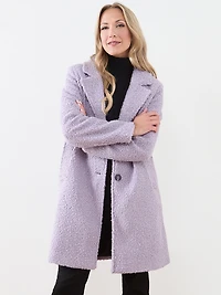 Knee-Length Boucle Coat