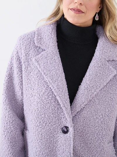Knee-Length Boucle Coat