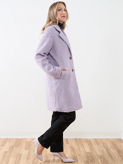 Knee-Length Boucle Coat