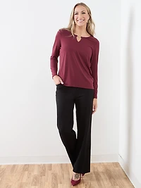 Long Sleeve Hardware Detail Top