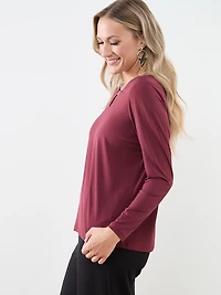 Long Sleeve Hardware Detail Top