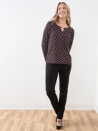 Long Sleeve Hardware-Detail Top
