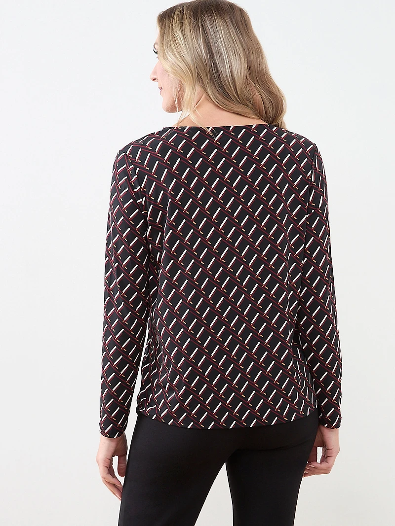 Long Sleeve Hardware-Detail Top