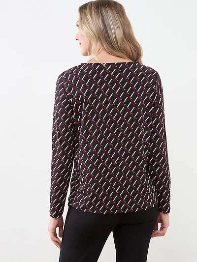 Long Sleeve Hardware-Detail Top