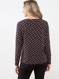 Long Sleeve Hardware-Detail Top
