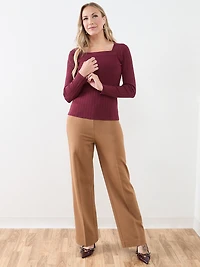 Long Sleeve Square Neck Pullover