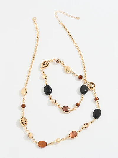 Gold Multi-Bead Necklace