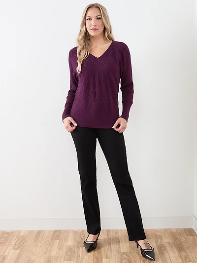 Novelty Stitch V-Neck Sweater