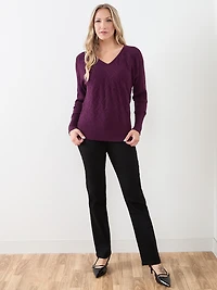 Novelty Stitch V-Neck Sweater
