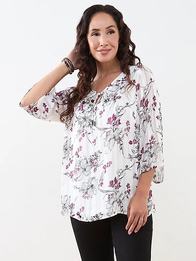 Petite Bell Sleeve Chiffon Tunic