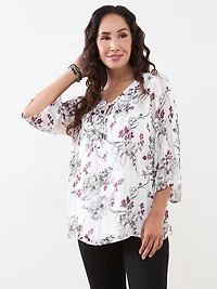 Petite Bell Sleeve Chiffon Tunic