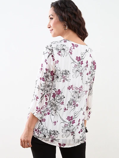 Petite Bell Sleeve Chiffon Tunic