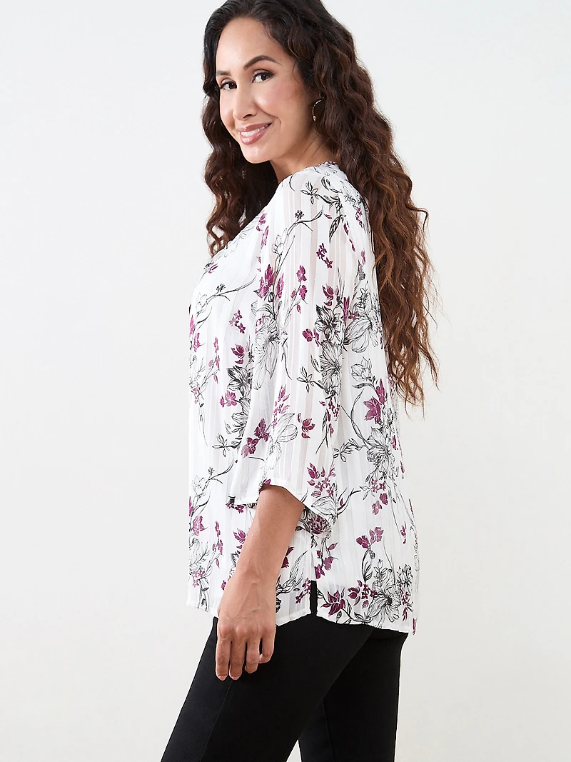 Petite Bell Sleeve Chiffon Tunic