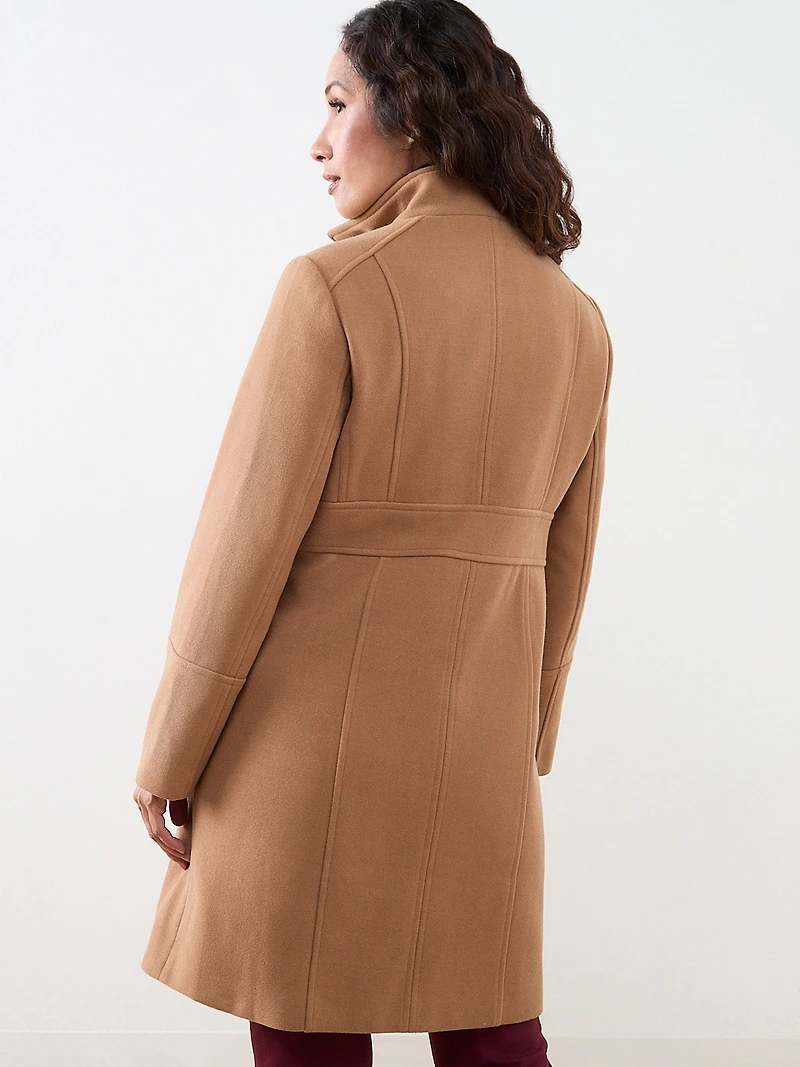 Petite Faux Wool Seamed Coat