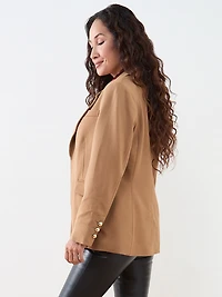 Petite Long Line Blazer in Ponte