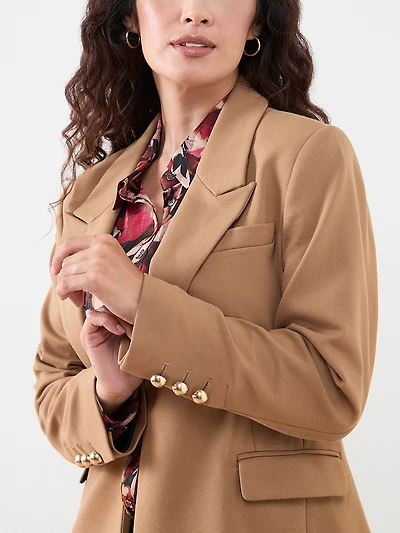 Petite Long Line Blazer in Ponte