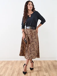 Petite Long Sleeve Hardware Detail Top