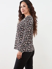 Petite Long Sleeve Hardware-Detail Top