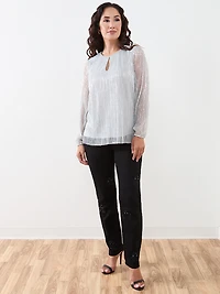 Petite Shimmer Crinkle Top