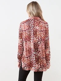 Satin Stripe Cherry Leopard Blouse