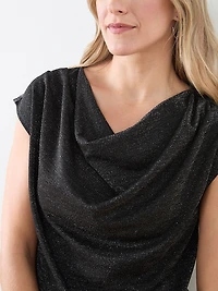 Shimmer Cowl-Neck Top