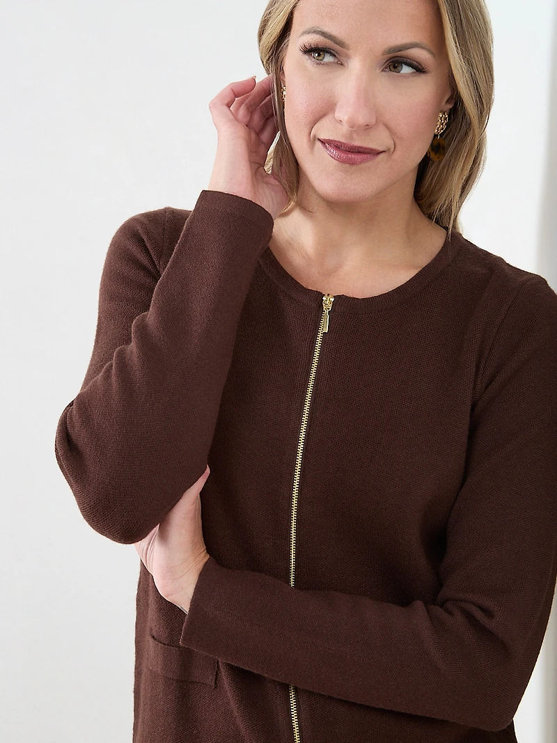 Short-Length Zip Front Sweater