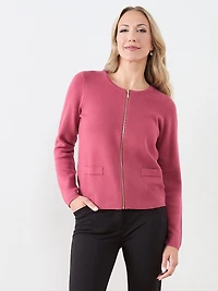 Short-Length Zip-Front Sweater