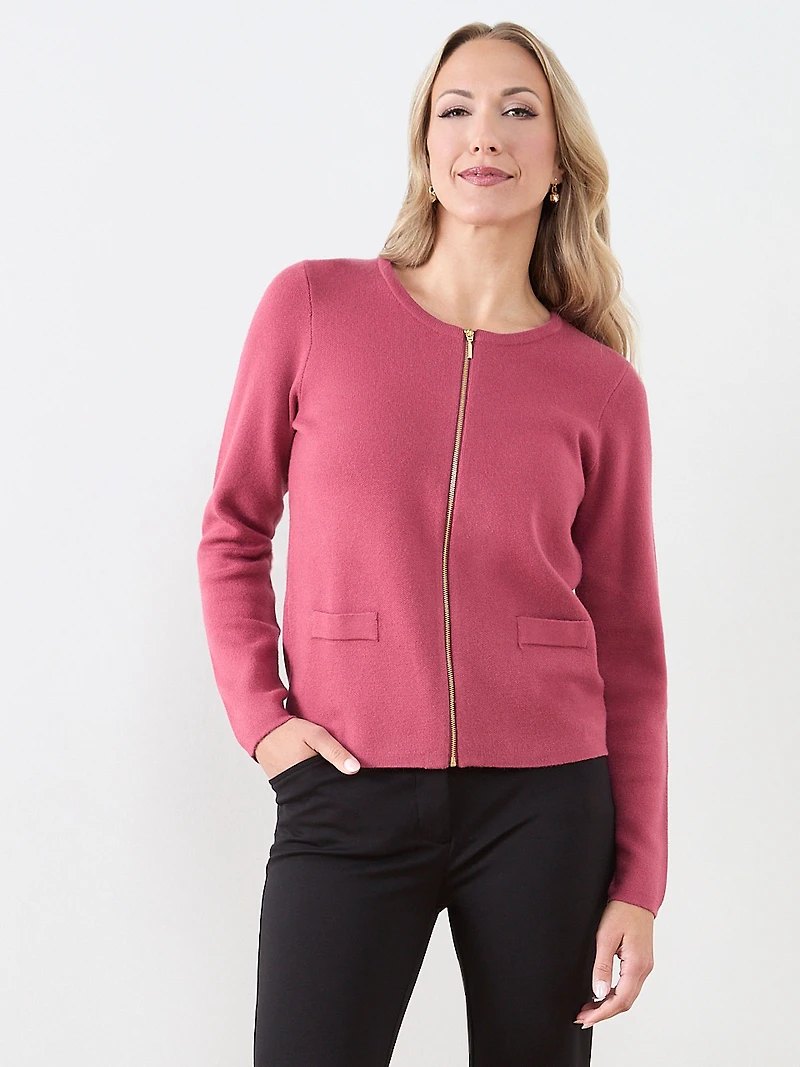 Short-Length Zip-Front Sweater