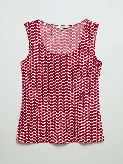 Sleeveless Double-Layer Front Knit Top