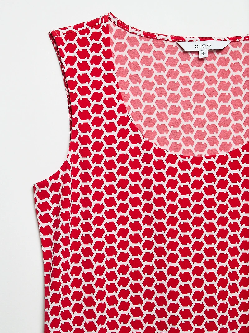 Sleeveless Double-Layer Front Knit Top