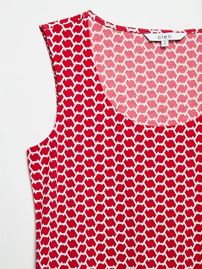 Sleeveless Double-Layer Front Knit Top