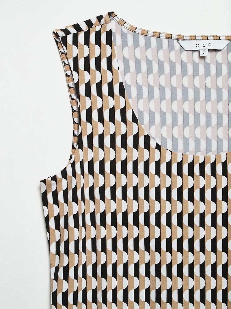 Sleeveless Double-Layer-Front Knit Top
