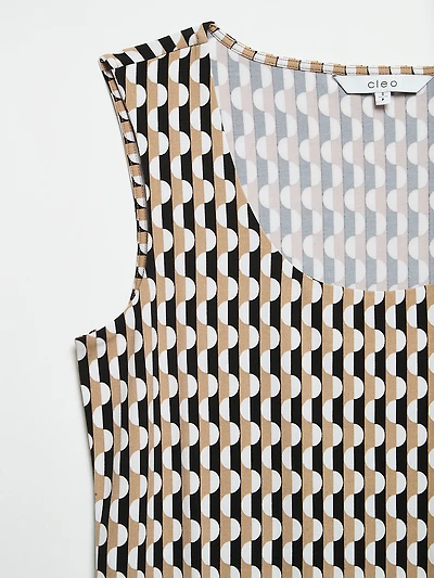 Sleeveless Double-Layer-Front Knit Top