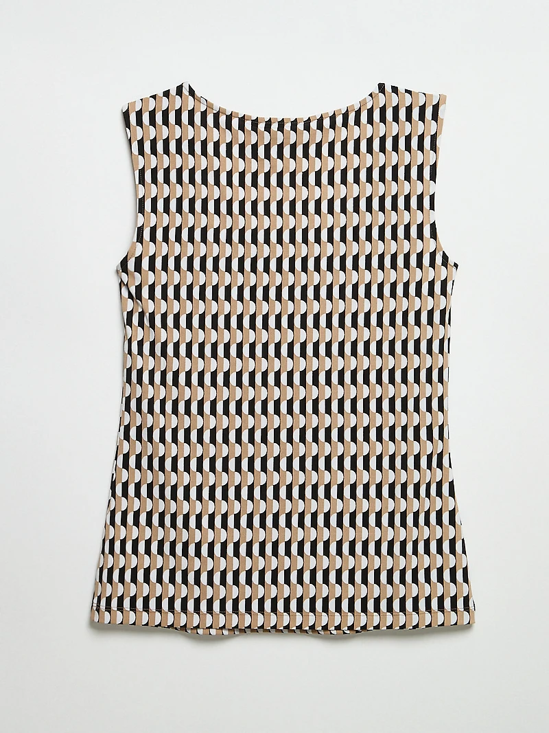 Sleeveless Double-Layer-Front Knit Top