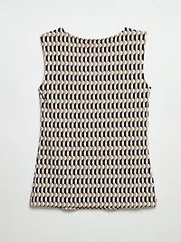 Sleeveless Double-Layer-Front Knit Top