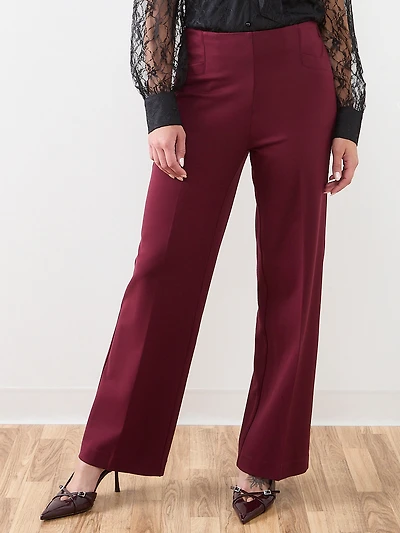 Tonia Wide Leg Pant in Ponte
