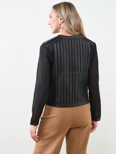 Vegan Leather and Mesh Jacket