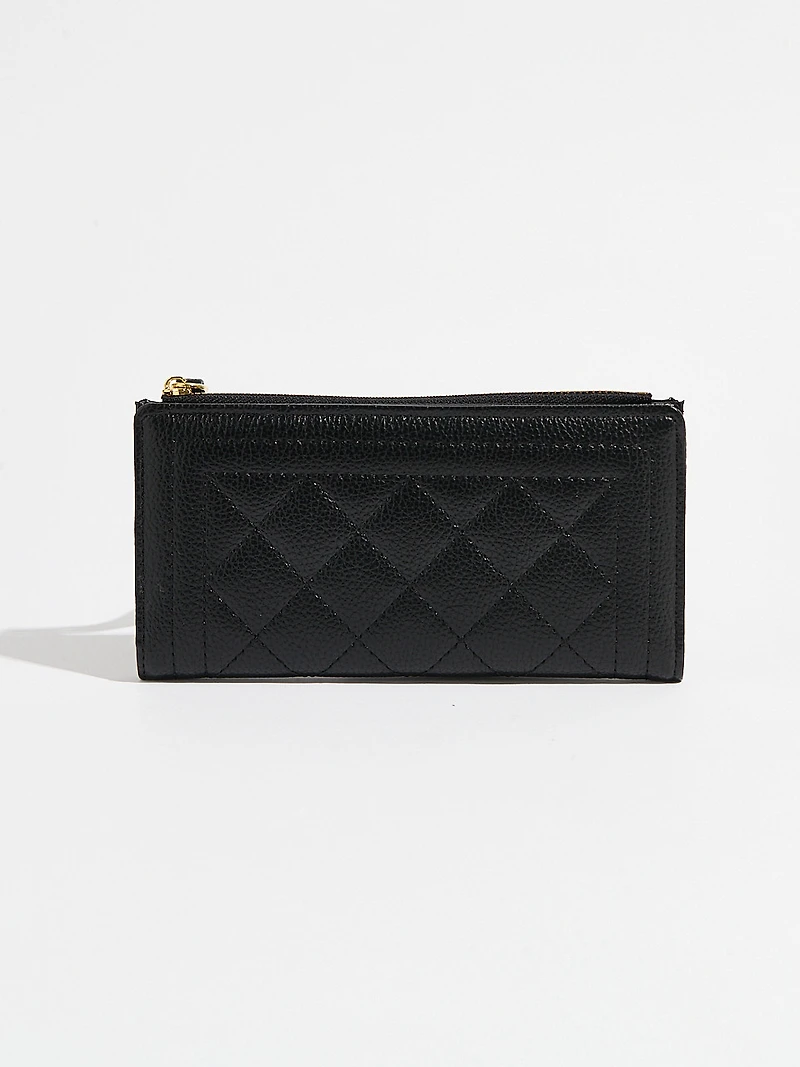 Black Faux Leather Wristlet