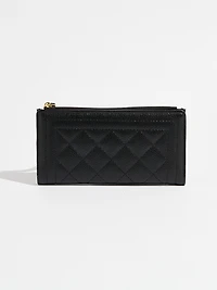 Black Faux Leather Wristlet