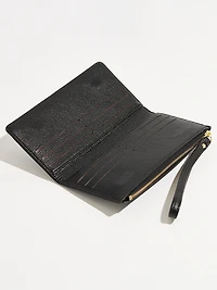 Faux Leather Wristlet