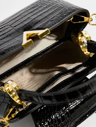 Black V Handbag