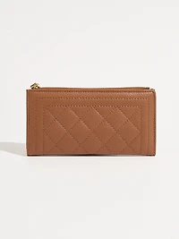 Camel Faux Leather Wristlet