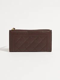 Chocolate Faux Leather Wristlet
